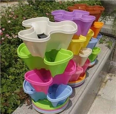 Kasvuhoone hüdropoonilise süsteemi plastikust virnastatav vertikaalne kasvutornipott